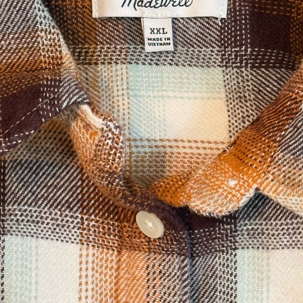 Madewell 100% Warm Plaid and Flannel Button-Down Shirt Sz XXL LAGENLOOK - Picture 4 of 13
